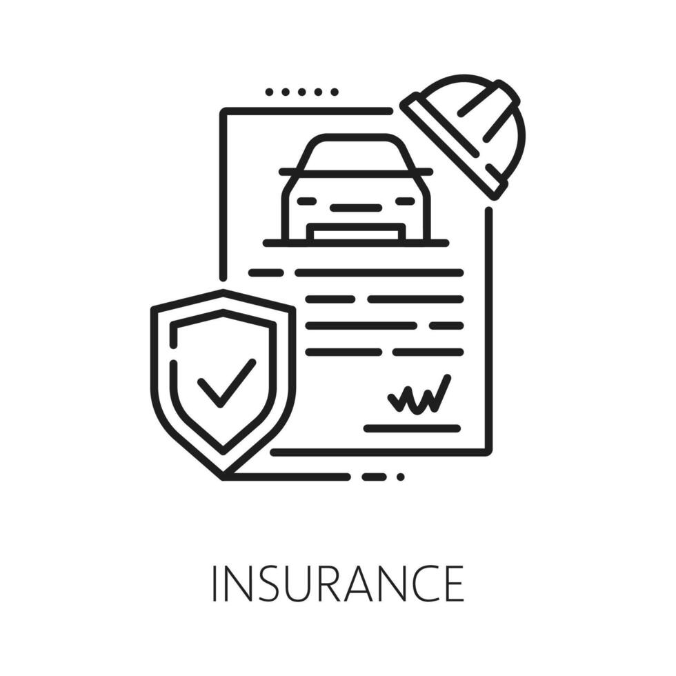 Car insurance company, dealership linear icon vector