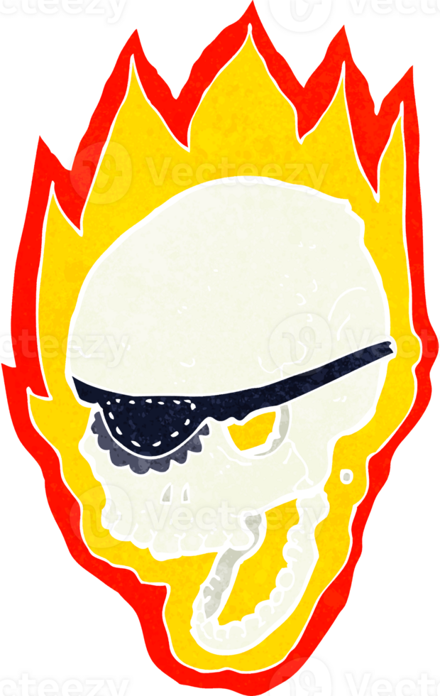 cartoon flaming pirate skull png