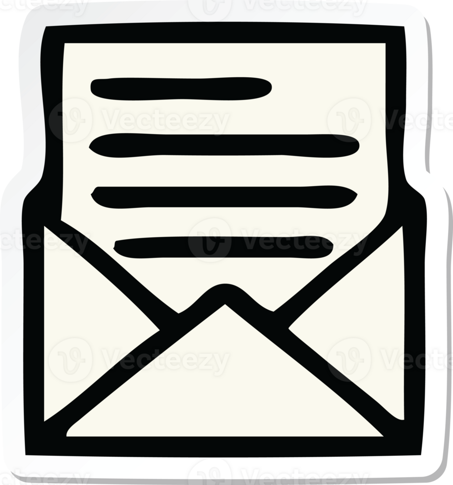 sticker of a cute cartoon letter and envelope png