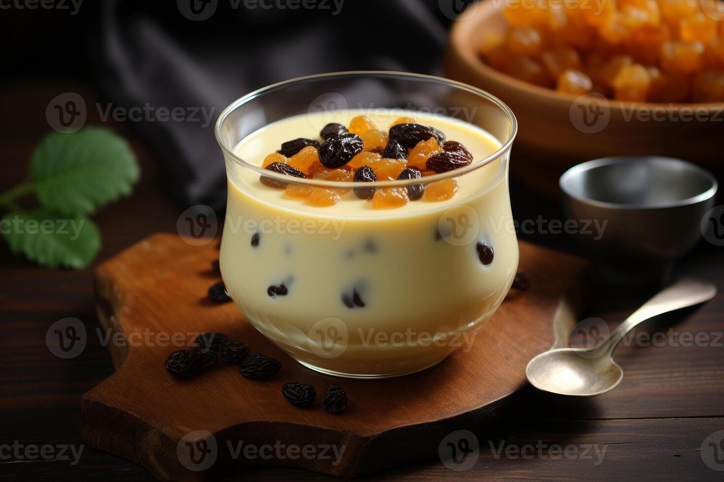 AI generated Creamy Pudding custard dessert food. Generate ai photo