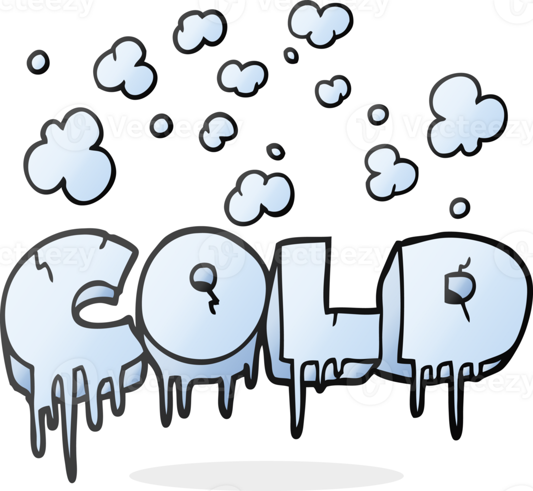 hand drawn cartoon cold text symbol png