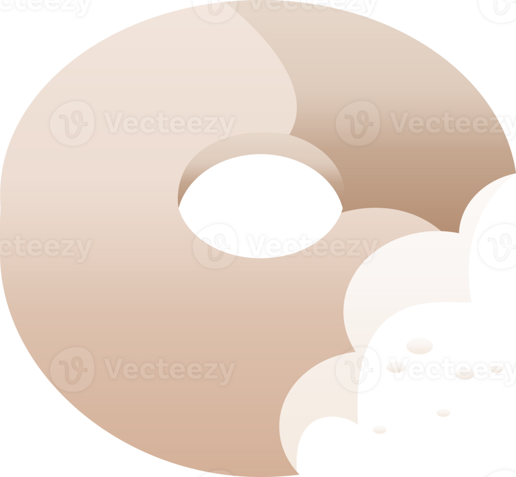 bitten donut graphic   illustration icon png