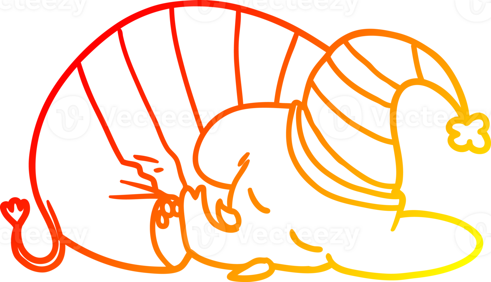 caldo pendenza linea disegno di un' cartone animato addormentato elefante nel pigiama png