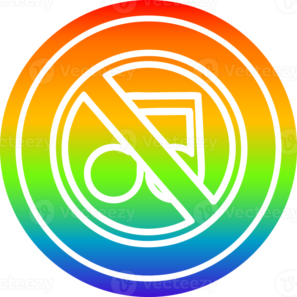 no music circular icon with rainbow gradient finish png