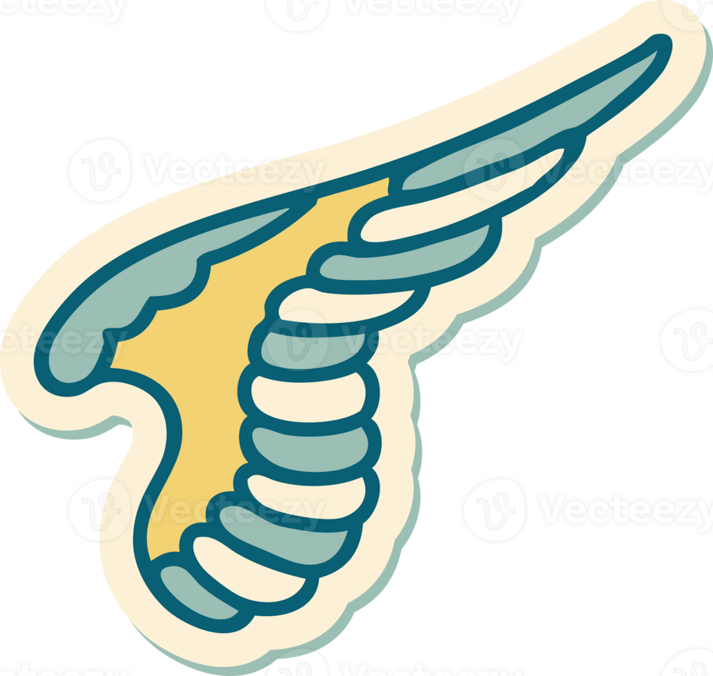 sticker of tattoo in traditional style of a wing png
