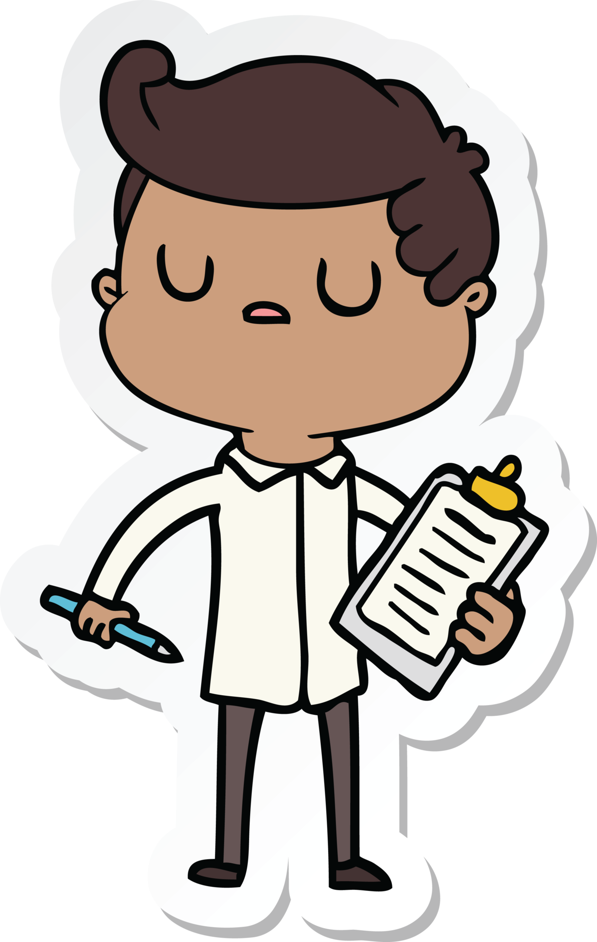 sticker of a cartoon aloof man 40551708 PNG