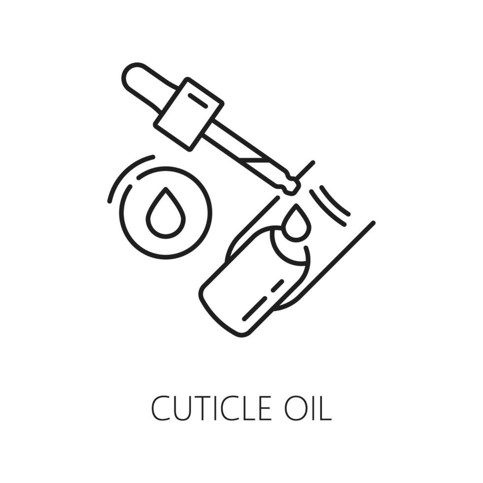 uña manicura Servicio lineal icono con cutícula petróleo vector