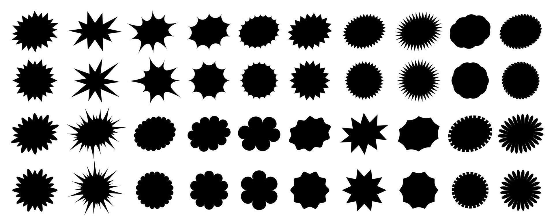 Black starburst sale price seals, stickers, labels vector