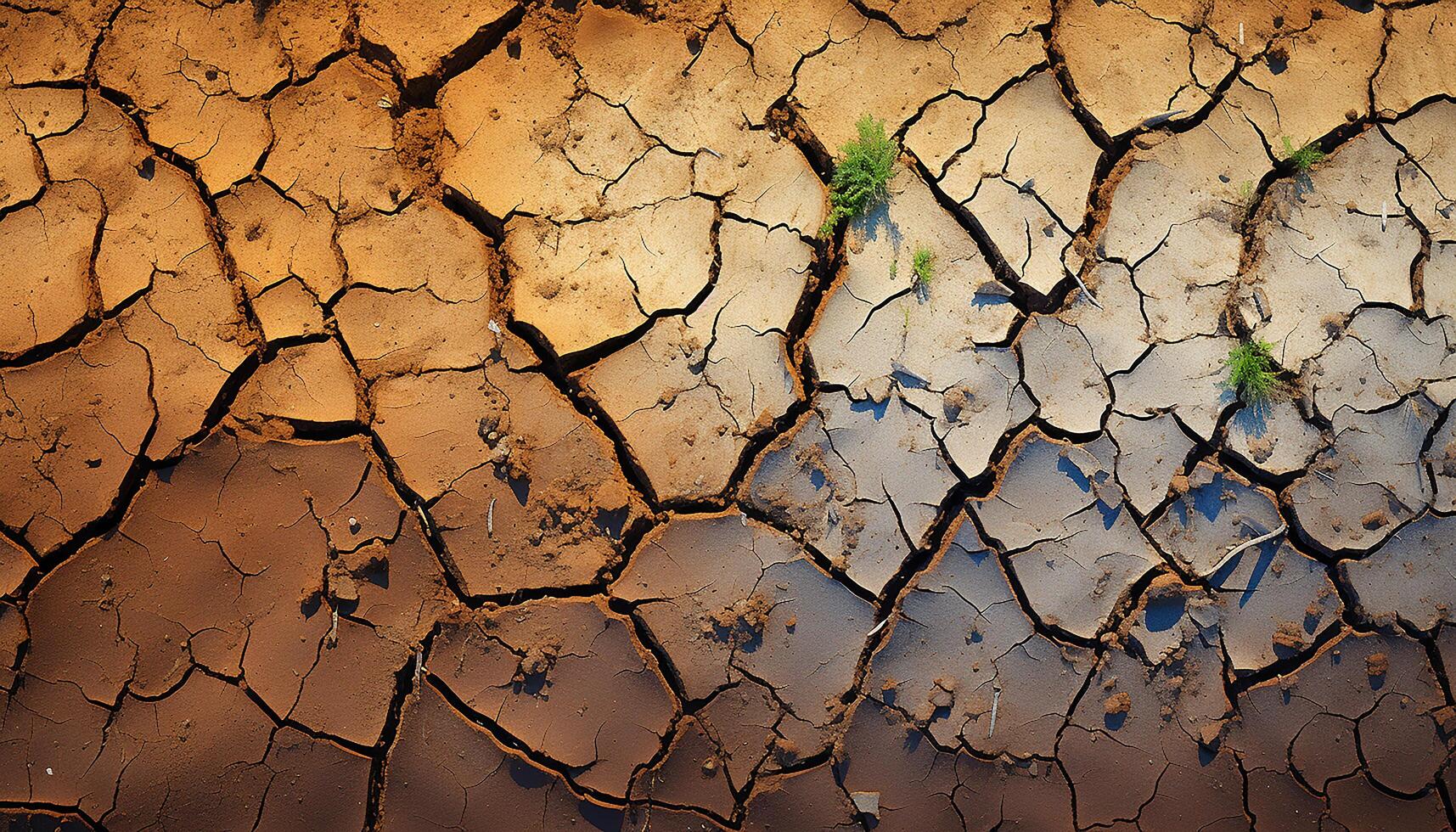 AI generated Damaged, eroded land in arid climate nature abstract, broken design generated by AI photo