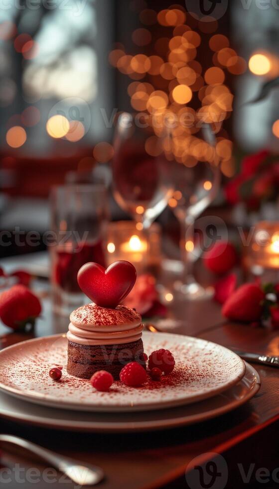 ai generado capturar alegre postre momentos en San Valentín día foto