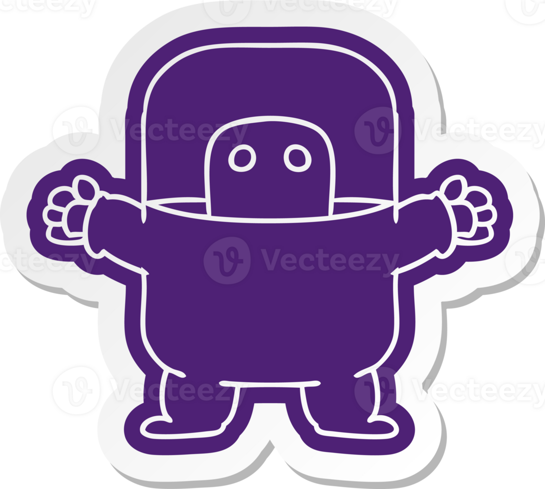 cartoon sticker of an alien in a suit png