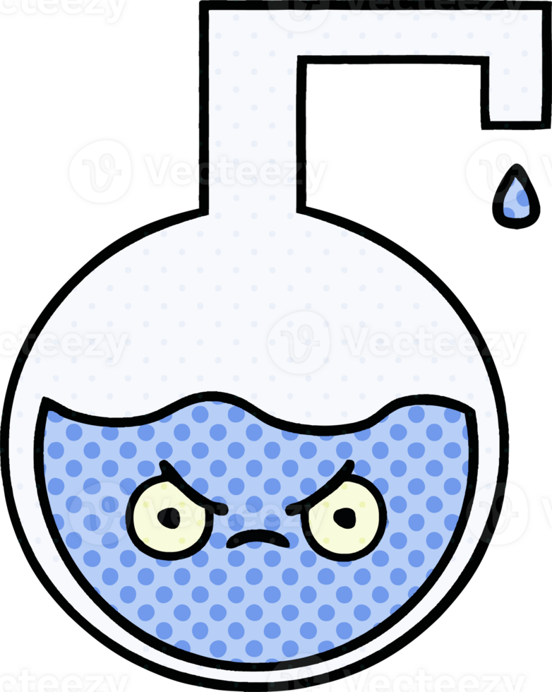 comic book style cartoon of a science experiment png
