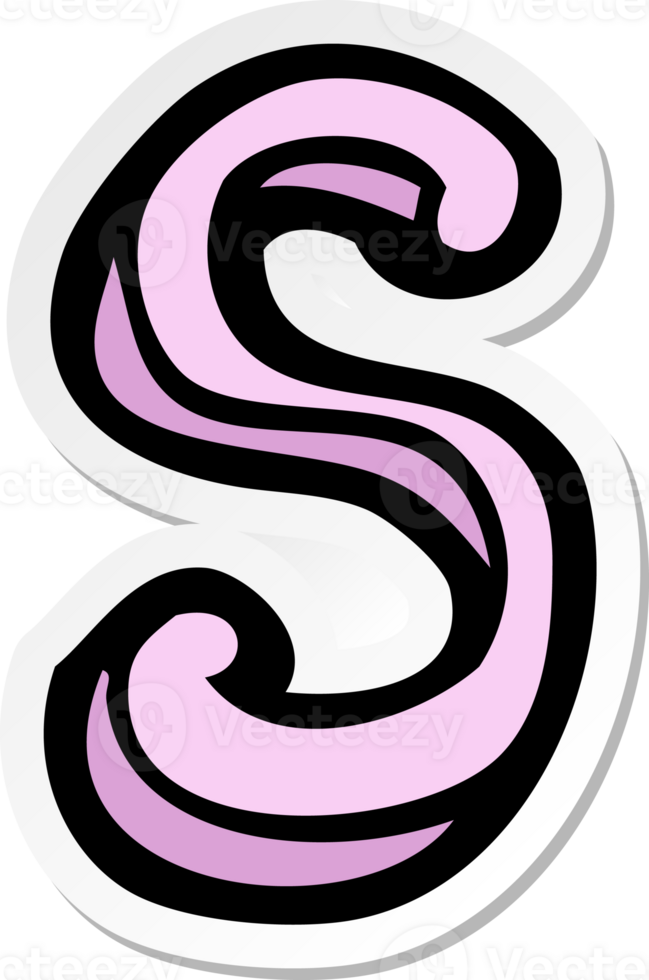sticker of a cartoon letter S png
