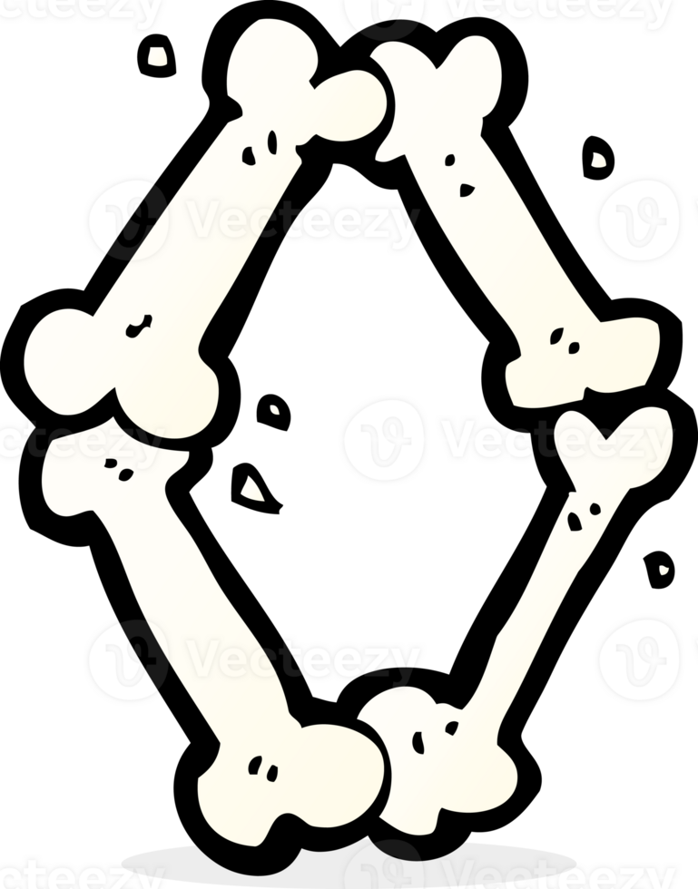 cartoon halloween bone number png