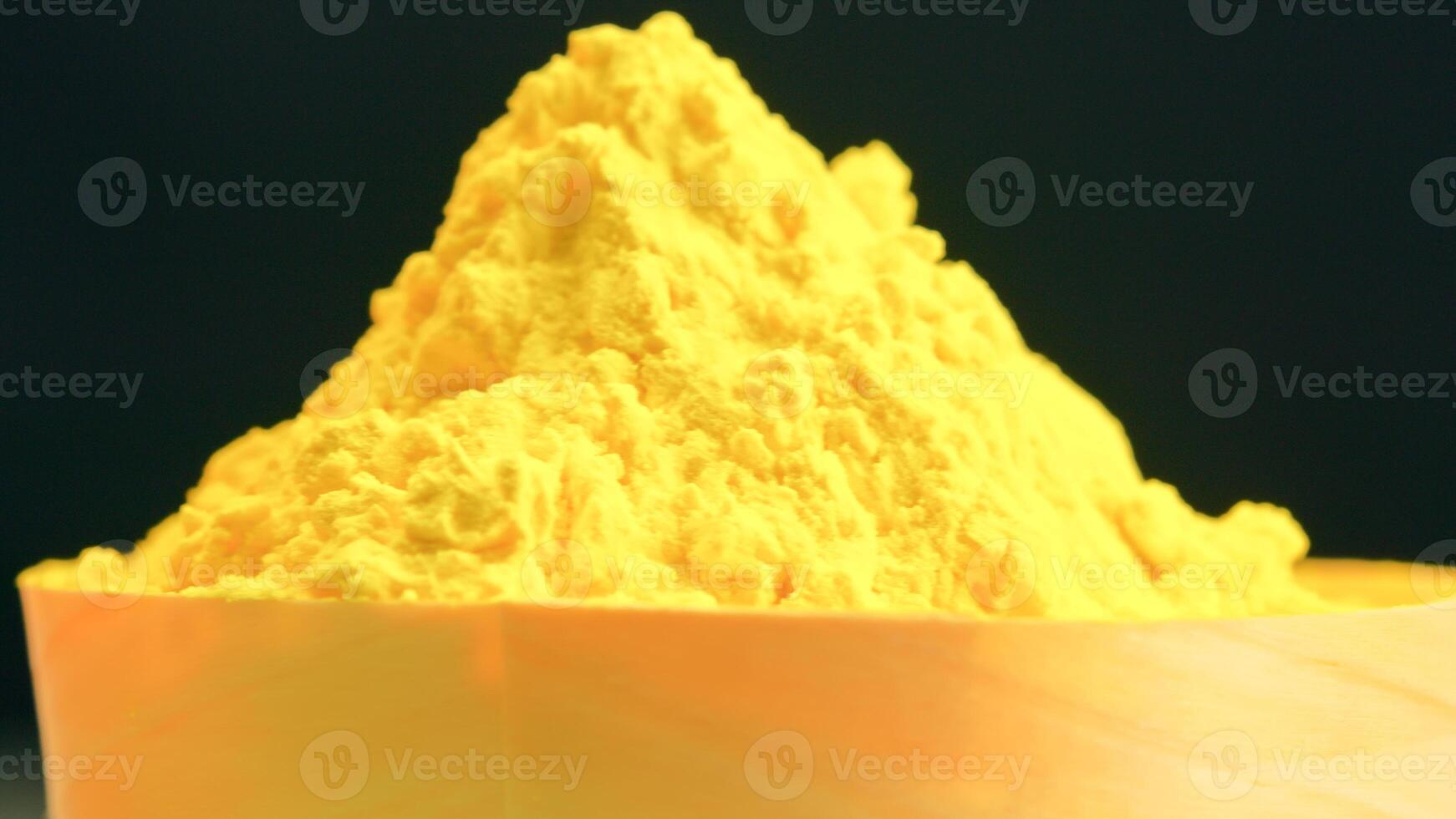 Yellow Color Powder For Holi Festival photo