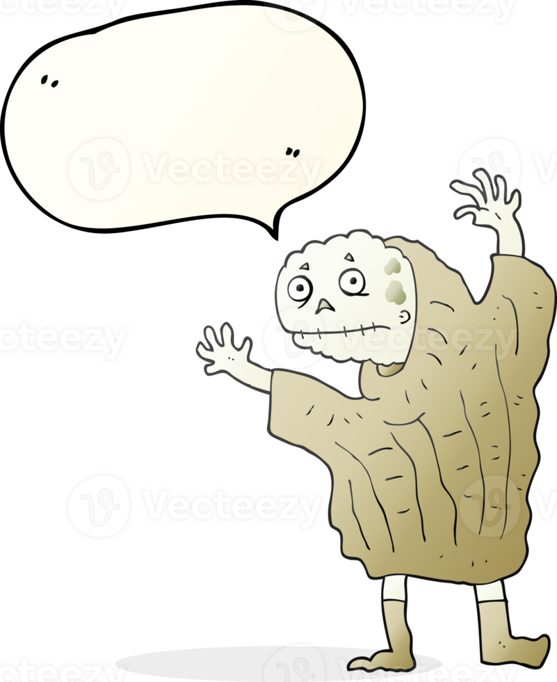 hand drawn speech bubble cartoon halloween ghoul png