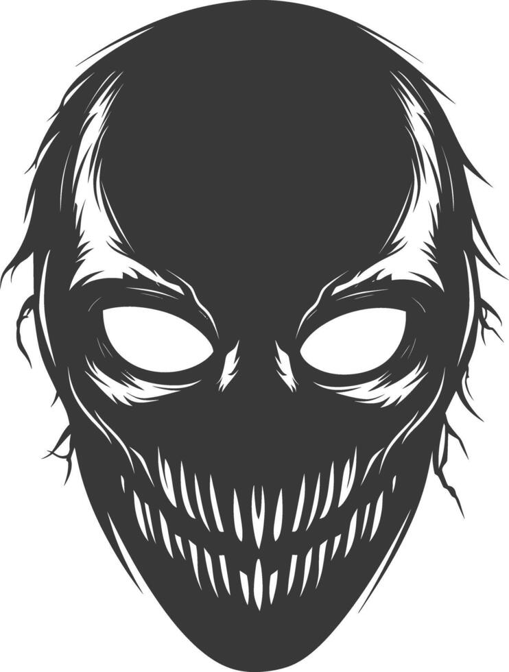 AI generated Silhouette Spooky Mask for the masquerade black color only vector