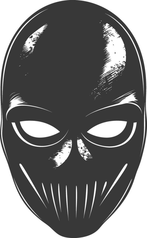 AI generated Silhouette Spooky Mask for the masquerade black color only vector