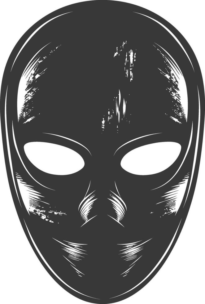 AI generated Silhouette Spooky Mask for the masquerade black color only vector