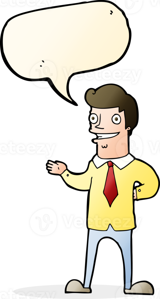 cartoon salesman with speech bubble png