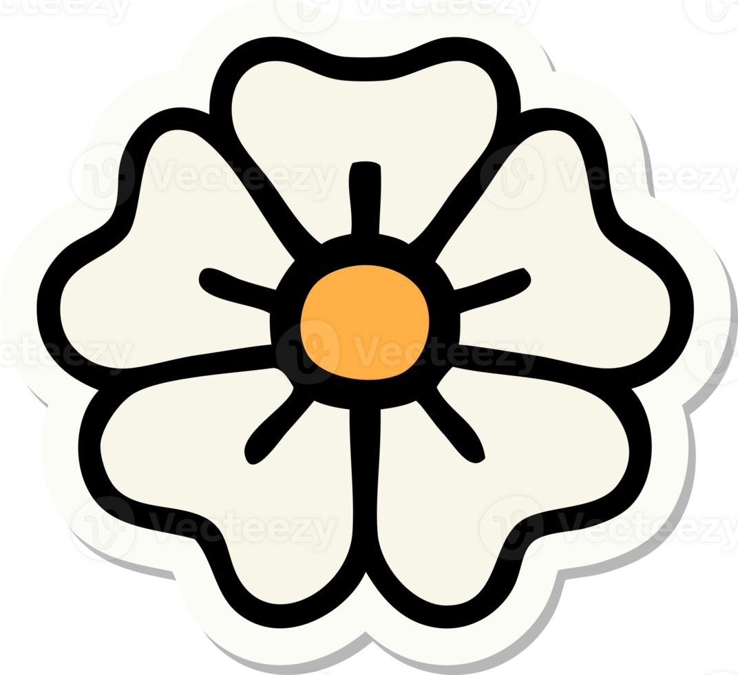 sticker of tattoo in traditional style of a flower png