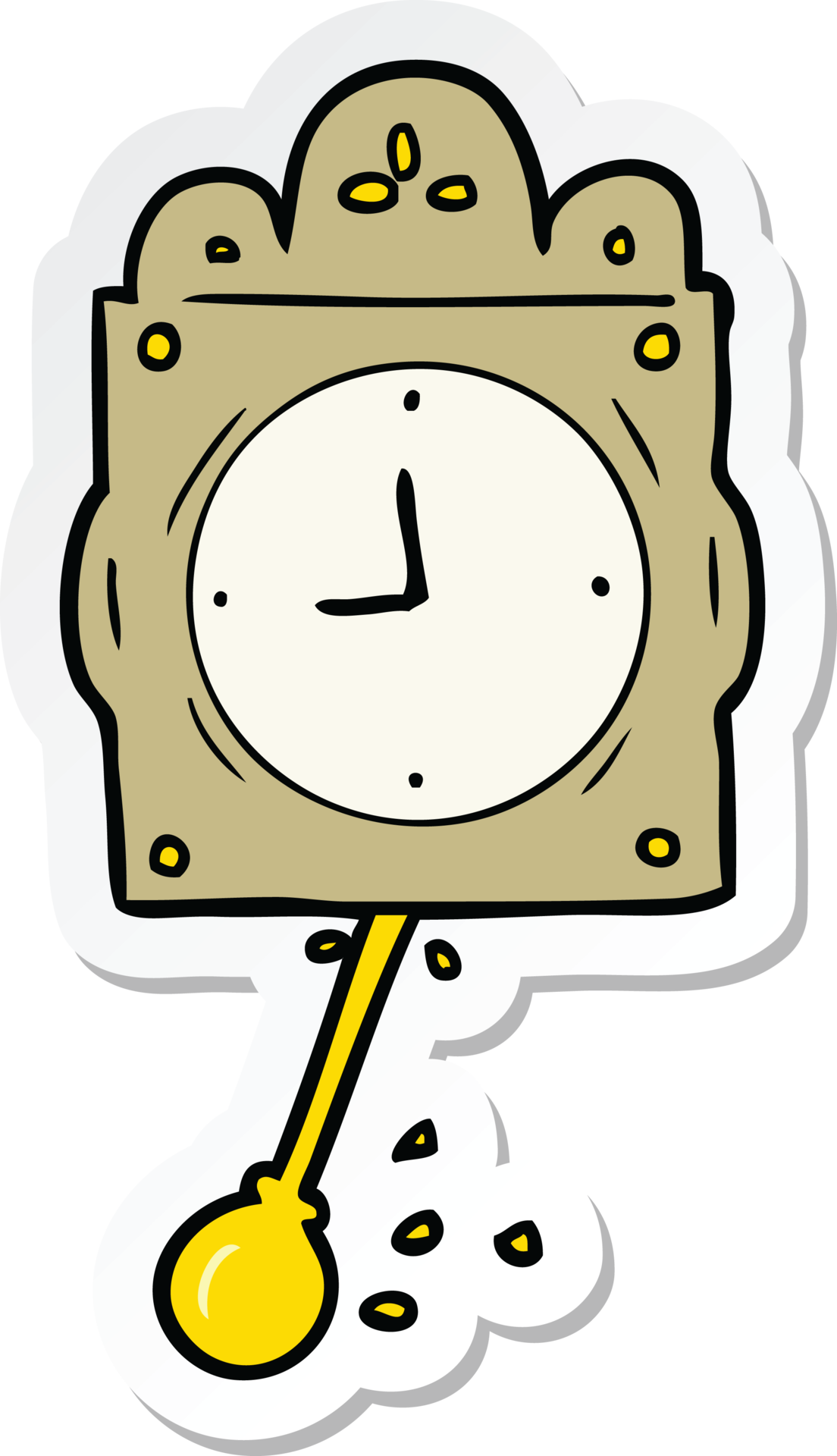 sticker of a cartoon ticking clock 40552631 PNG