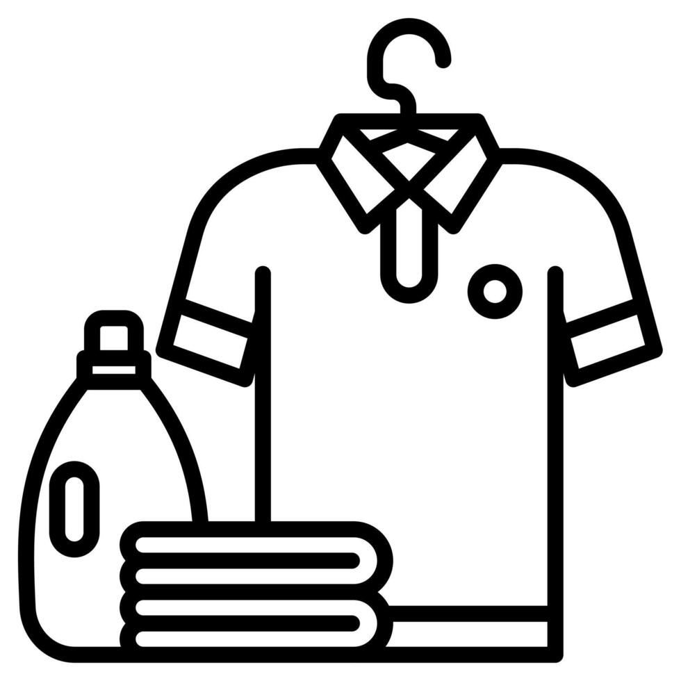 Cleaning and laundry icon line vector illustration