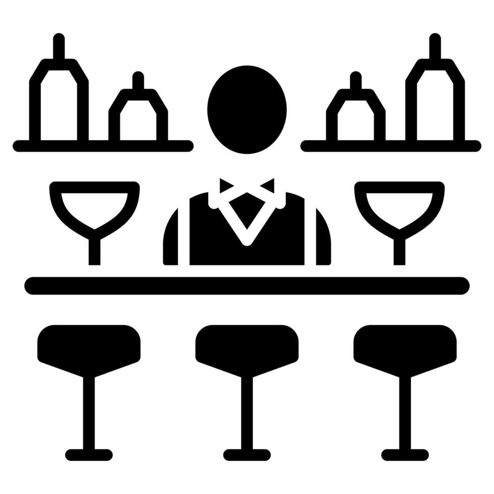 Hotel Bar icon line vector illustration