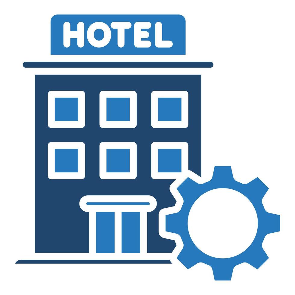 hotel administración icono línea vector ilustración