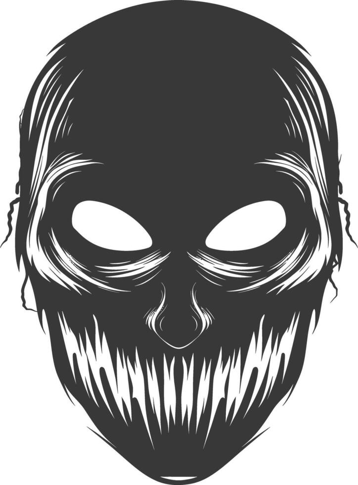 AI generated Silhouette Spooky Mask for the masquerade black color only vector