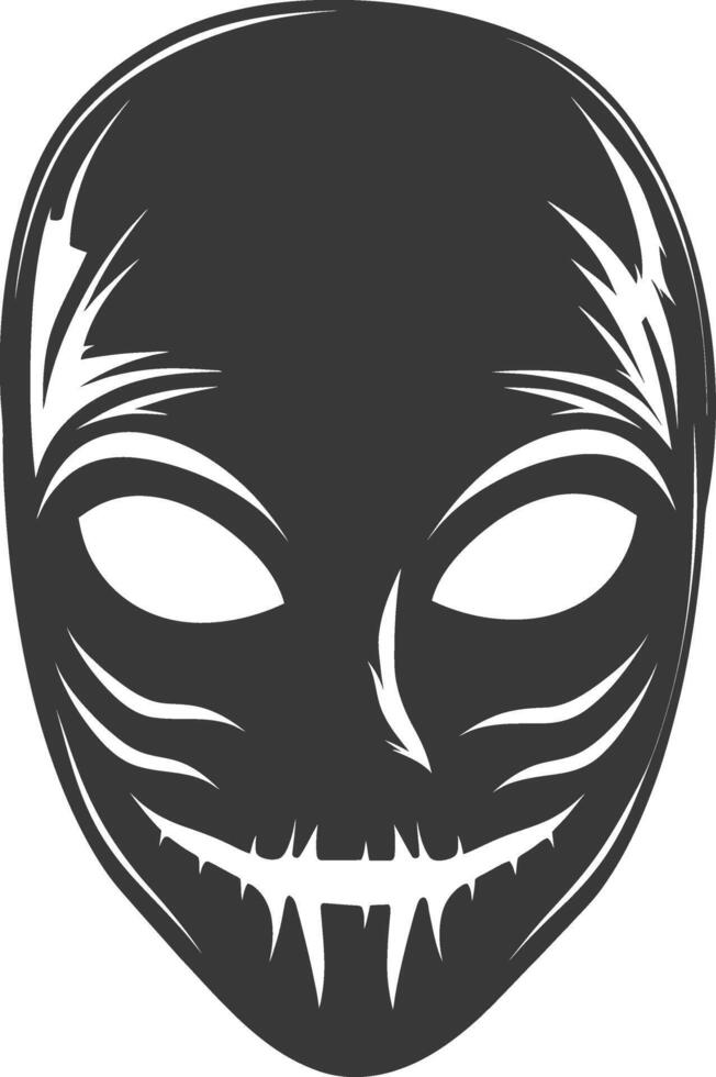 AI generated Silhouette Spooky Mask for the masquerade black color only vector