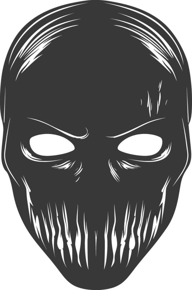 AI generated Silhouette Spooky Mask for the masquerade black color only vector