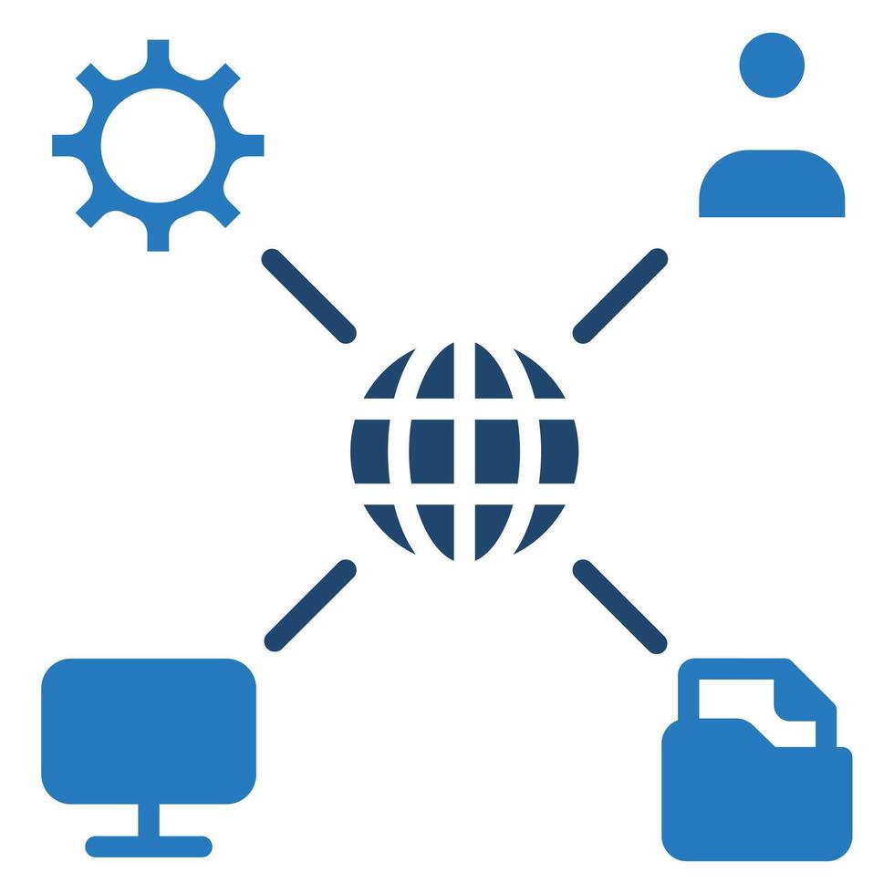 Network Administration icon line vector illustration