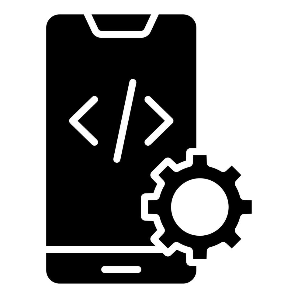 Mobile App Development icon line vector illustration