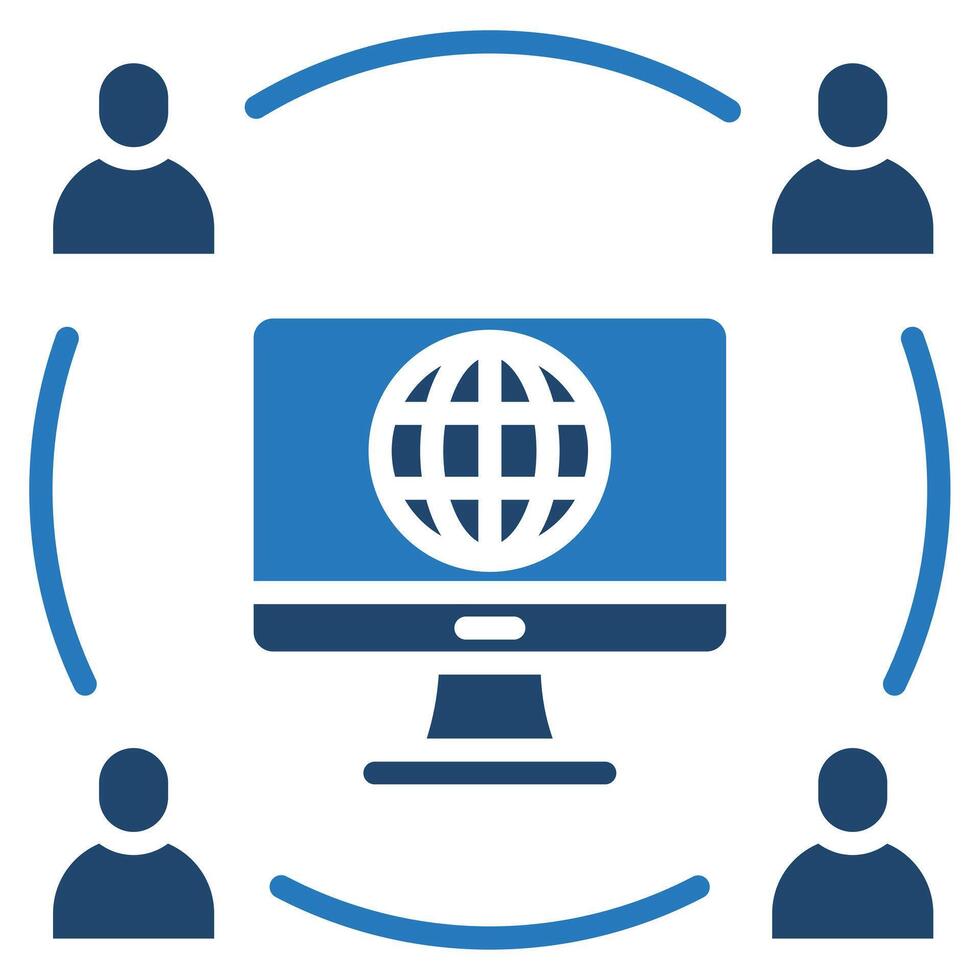 IT Outsourcing icon line vector illustration