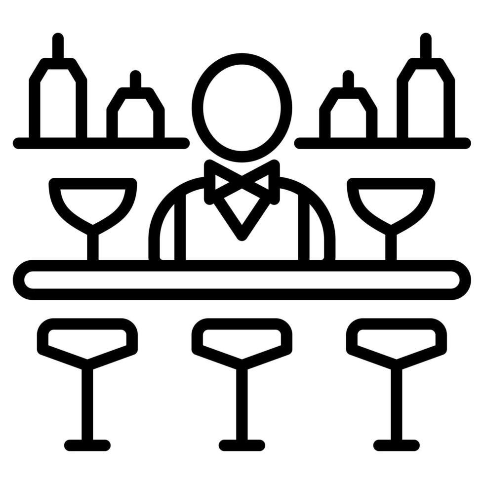 Hotel Bar icon line vector illustration