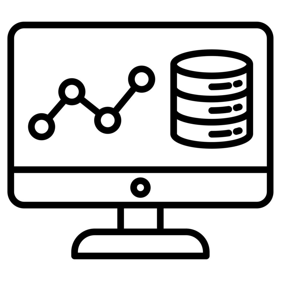 Big Data Analytics icon line vector illustration