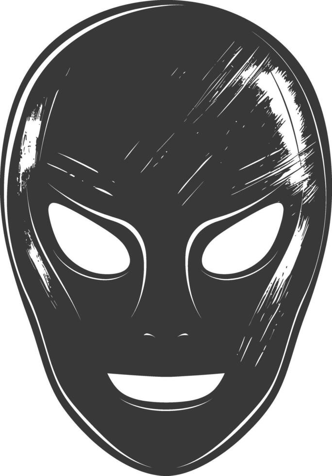 AI generated Silhouette Spooky Mask for the masquerade black color only vector