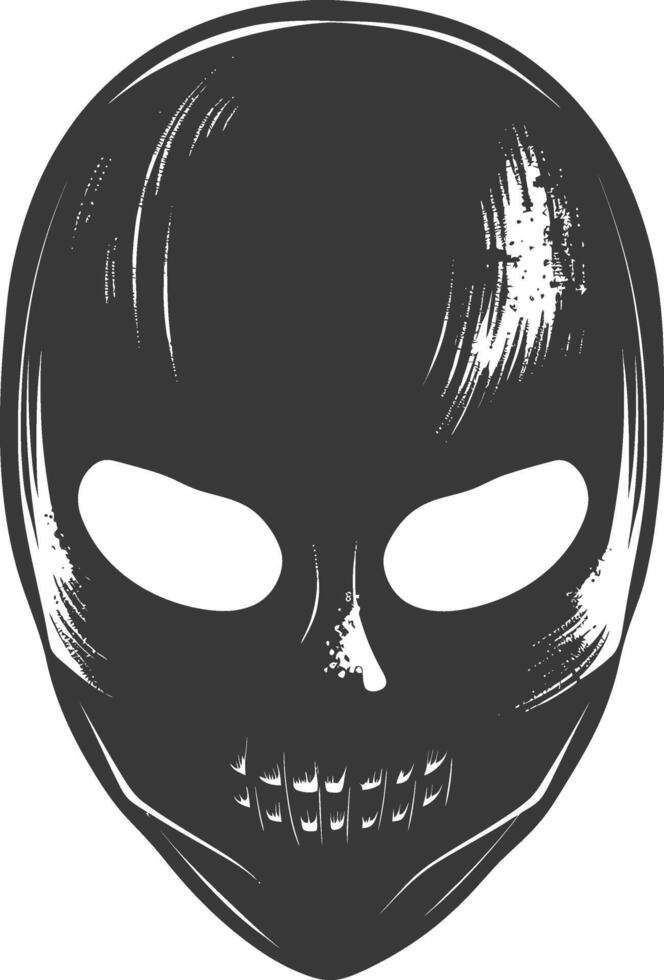 AI generated Silhouette Spooky Mask for the masquerade black color only vector