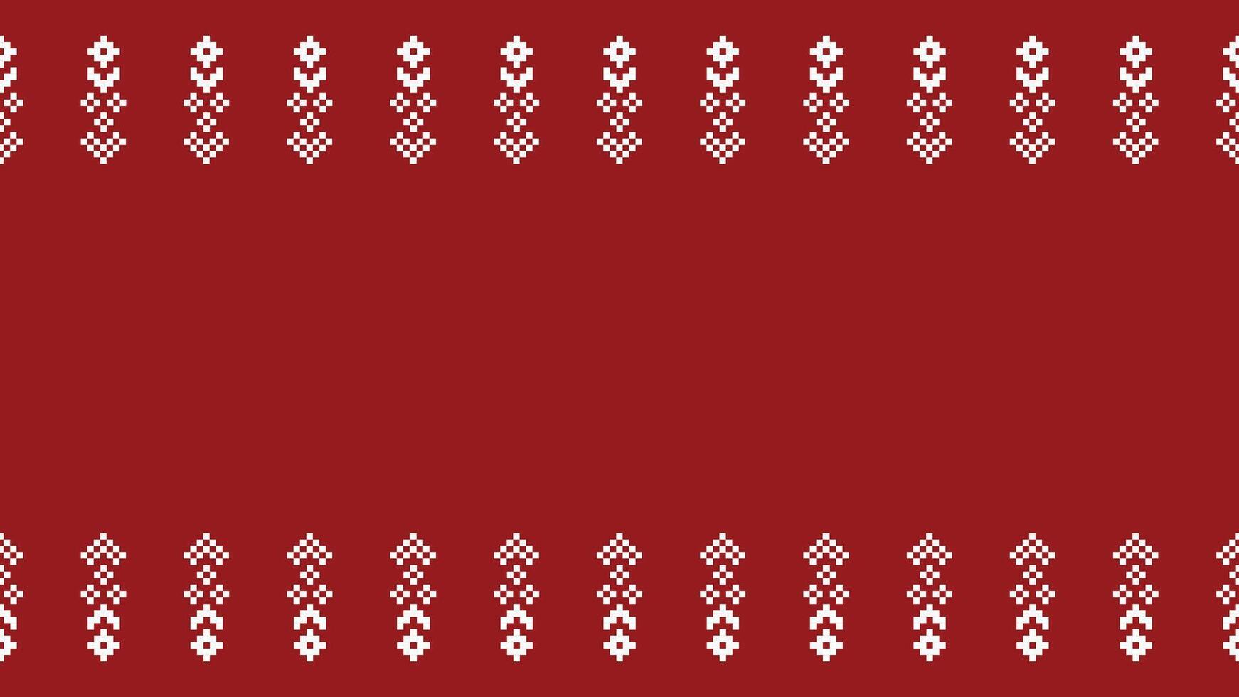 tradicional étnico motivos ikat geométrico tela modelo cruzar puntada.ikat bordado étnico oriental píxel rojo antecedentes. resumen, vector, ilustración. textura,navidad,decoración,papel tapiz. vector