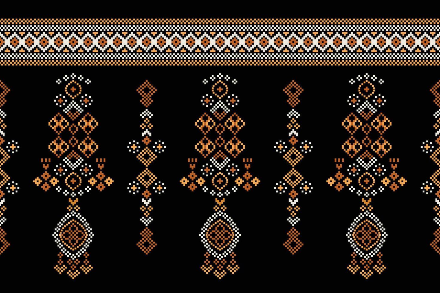 tradicional étnico motivos ikat geométrico tela modelo cruzar puntada.ikat bordado étnico oriental píxel negro fondo.abstracto,vector,ilustración. textura,bufanda,decoración,papel tapiz. vector