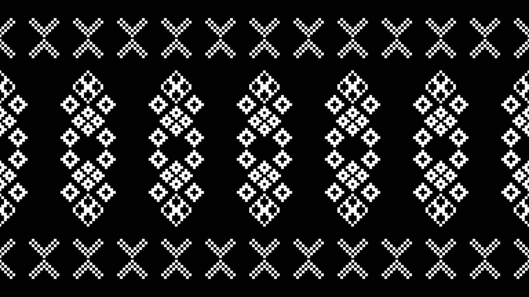 tradicional étnico motivos ikat geométrico tela modelo cruzar puntada.ikat bordado étnico oriental píxel negro fondo.abstracto,vector,ilustración. textura,bufanda,decoración,papel tapiz. vector