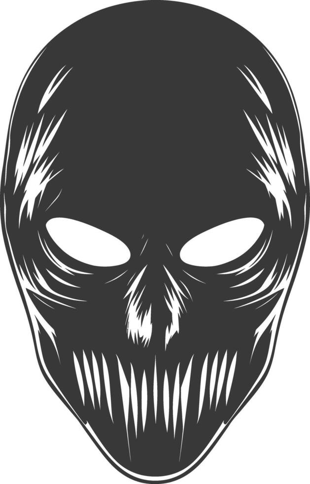 AI generated Silhouette Spooky Mask for the masquerade black color only vector