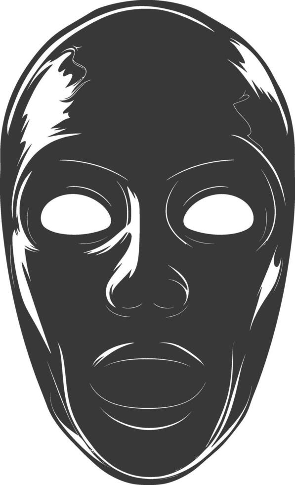 AI generated Silhouette Spooky Mask for the masquerade black color only vector
