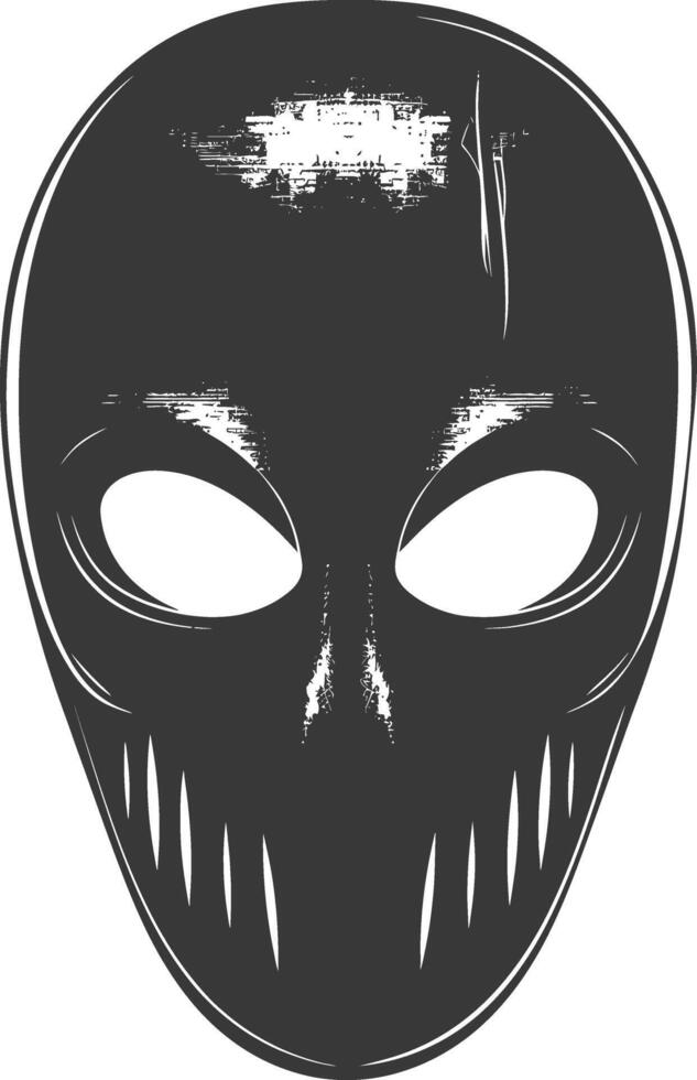 AI generated Silhouette Spooky Mask for the masquerade black color only vector