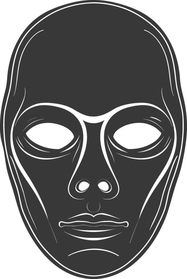 AI generated Silhouette Spooky Mask for the masquerade black color only vector