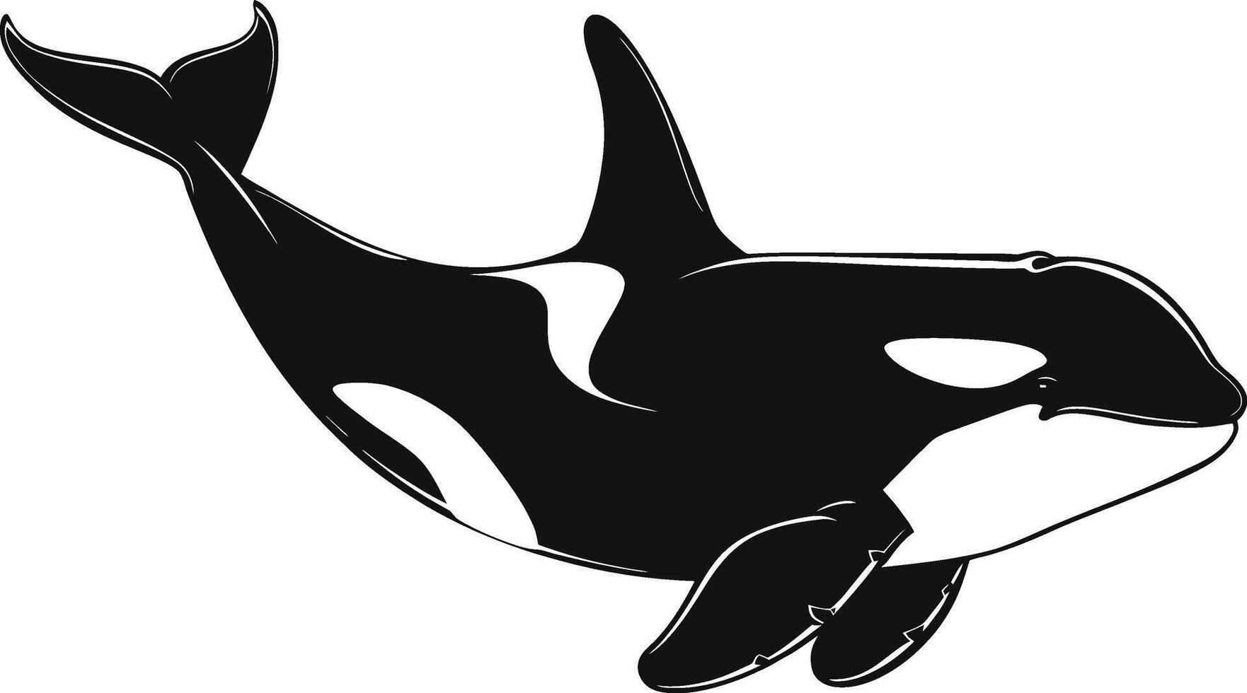 ai generado silueta el orca o asesino ballena negro color solamente vector