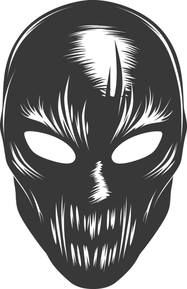 AI generated Silhouette Spooky Mask for the masquerade black color only vector