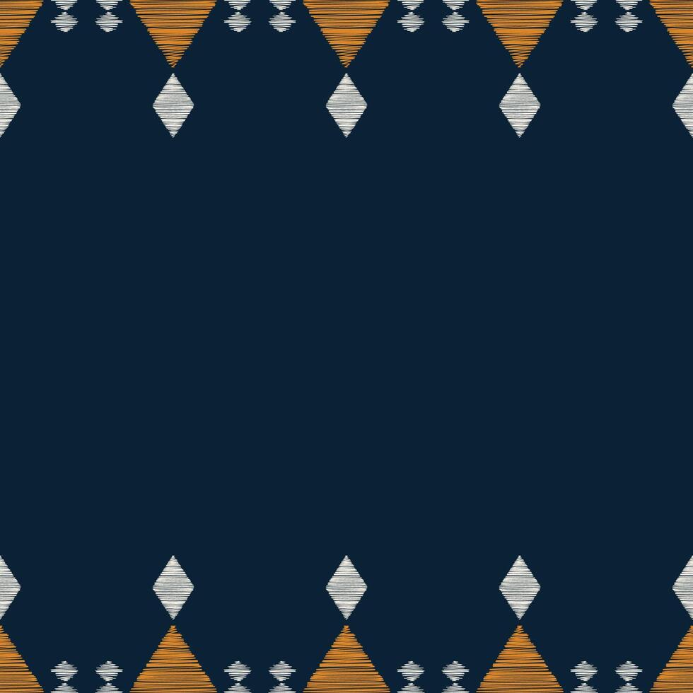 Traditional Ethnic ikat motif fabric pattern geometric style.African Ikat embroidery Ethnic oriental pattern blue background wallpaper. Abstract,vector,illustration.Texture,frame,decoration. vector