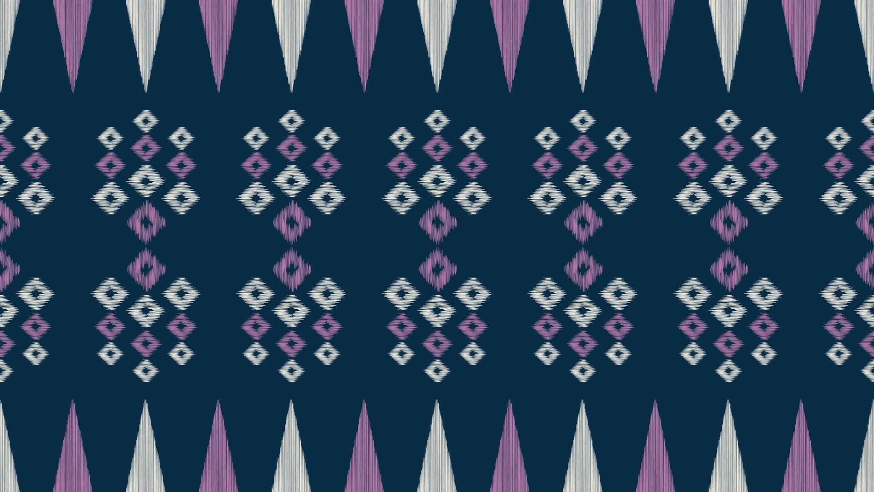 Traditional Ethnic ikat motif fabric pattern geometric style.African Ikat embroidery Ethnic oriental pattern blue background wallpaper. Abstract,vector,illustration.Texture,frame,decoration. vector